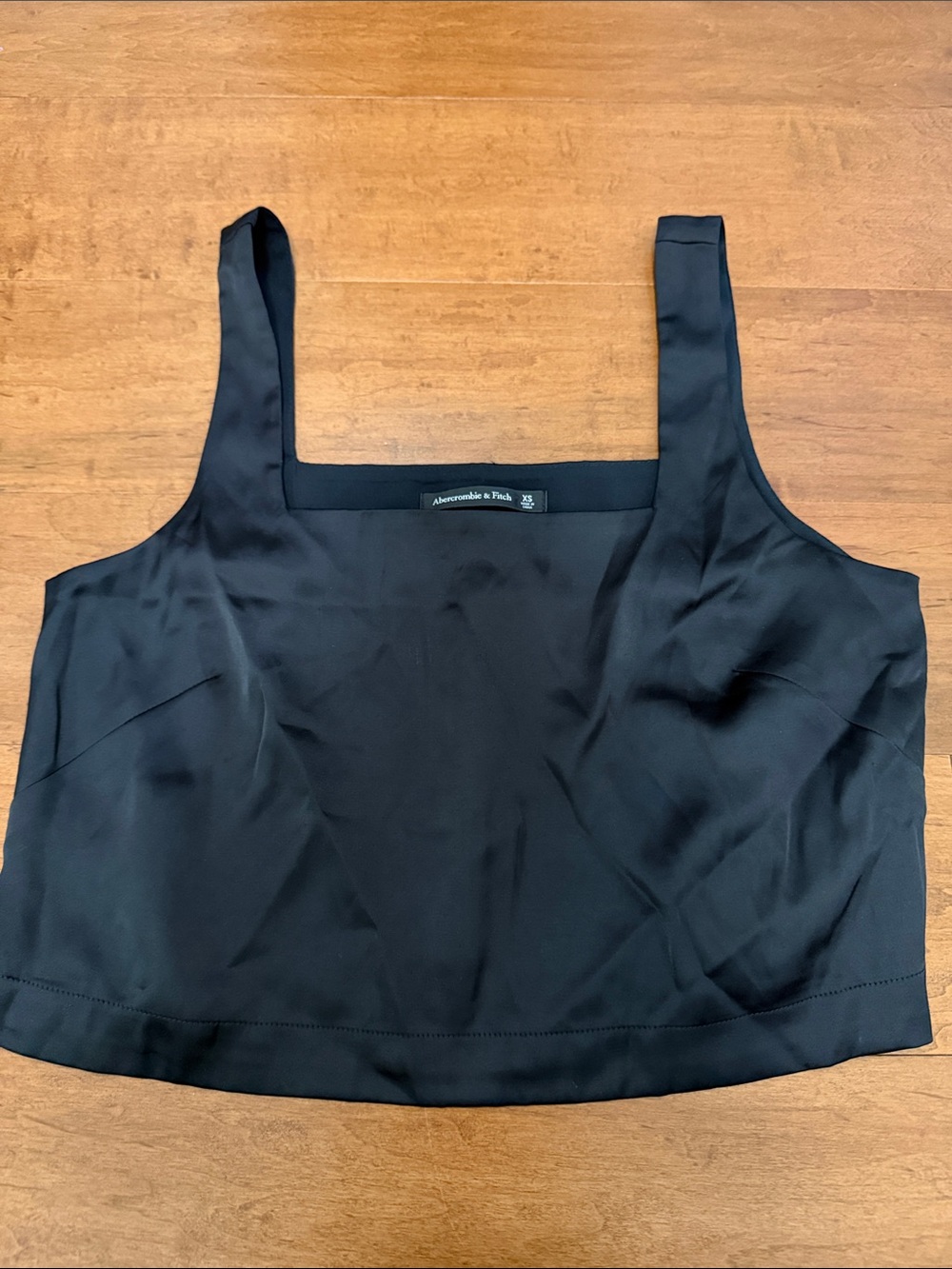 Abercrombie & Fitch Black Square-Neck Cropped Top